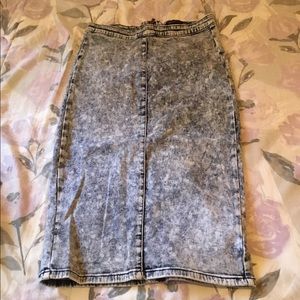 Midi Acid Wash Skirt